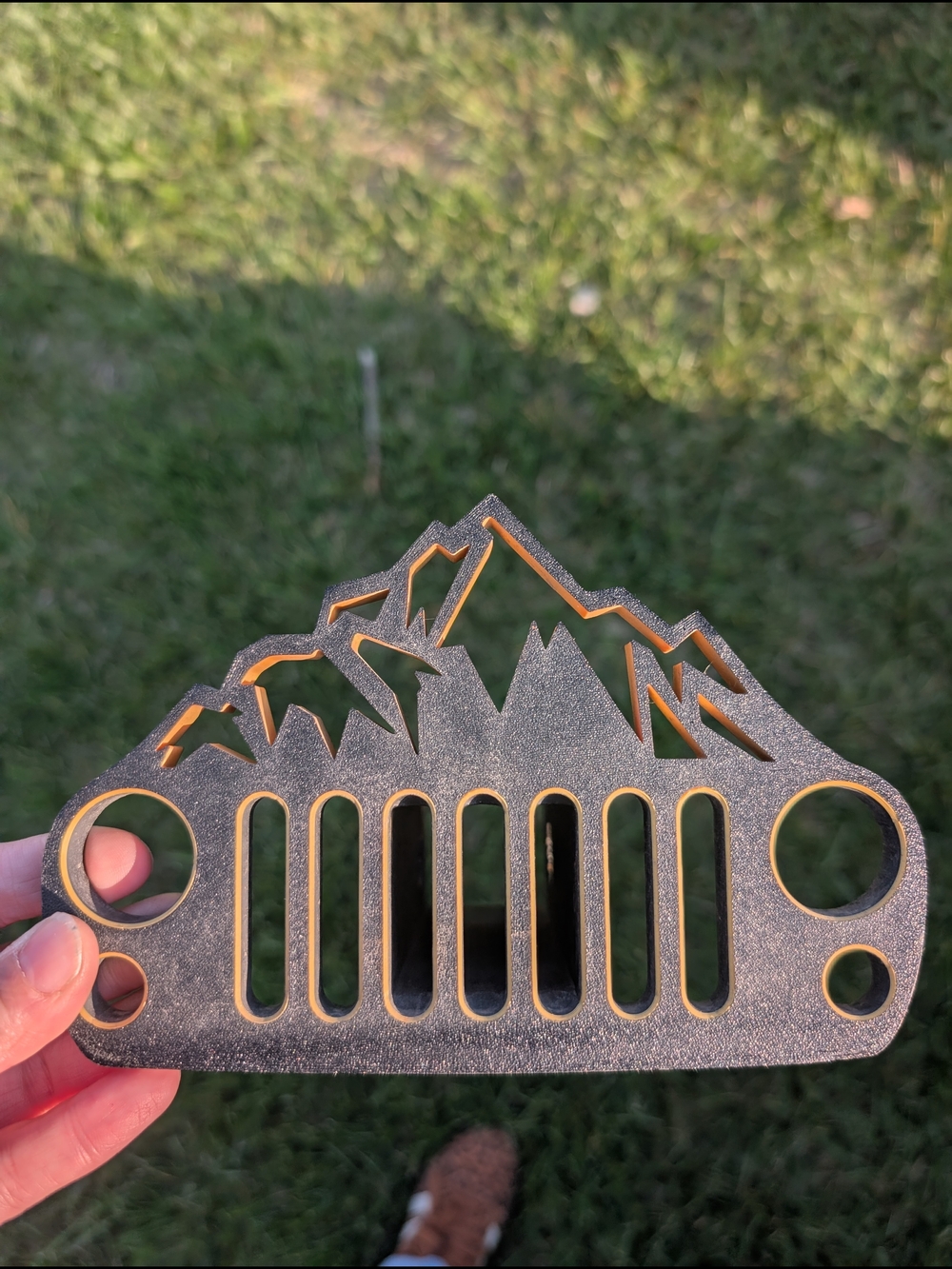 Custom 3D Mountain Cutout Jeep Hitch Insert